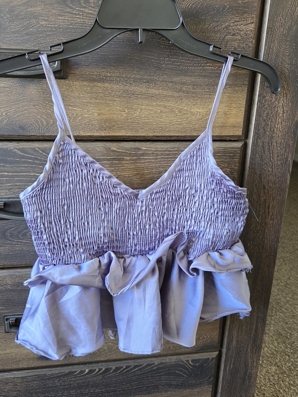 Altar'd State Lavender Smocked Ruffle Cami Top